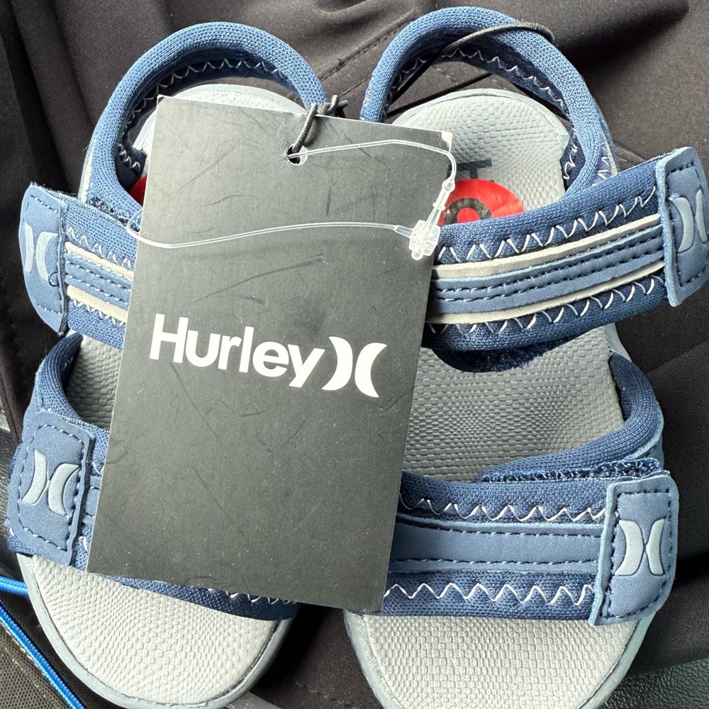 Hurley Kids Navy and Gray Sandals